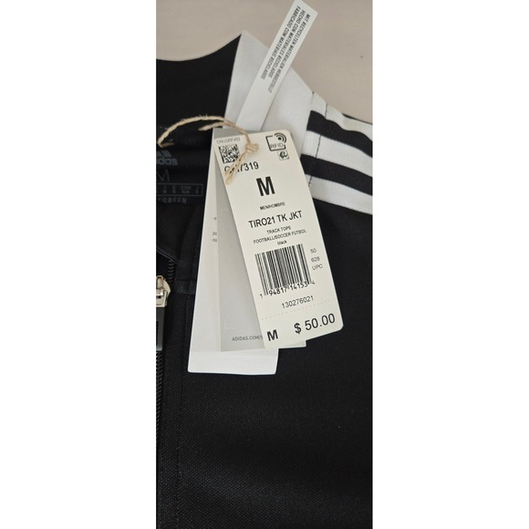 Adidas Tiro21 Track Jacket Black White Men's Size Medium Full Zip AEROREADY - Picture 4 of 8